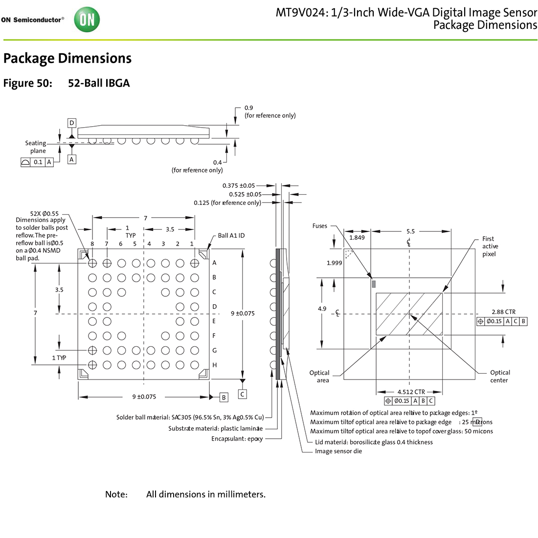 MT9V024IA7XTR，全局曝光快门CMOS,机器视觉相机SENSOR，工业相机图像传感器，宽1/3VGA黑白单色彩色RGB近红外增强cmos，数字图像传感器NIR enhanced，Global shutter Wide-VGA，CMOS Digital Image Sensor,ONSEMI安森美，近红外增强彩色RGB(RCCC:NIR enhanced),for Industrial camera SENSOR