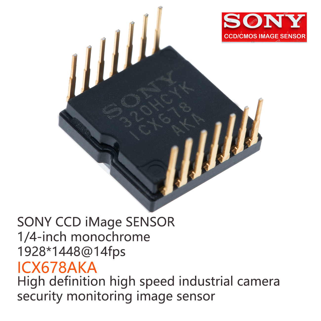 ICX678AKA， 索尼SONY CCD，工业相机安防监控摄像机CCD图像传感器，NTSC，1/4英寸高解析度监控摄像机CCD, 960H