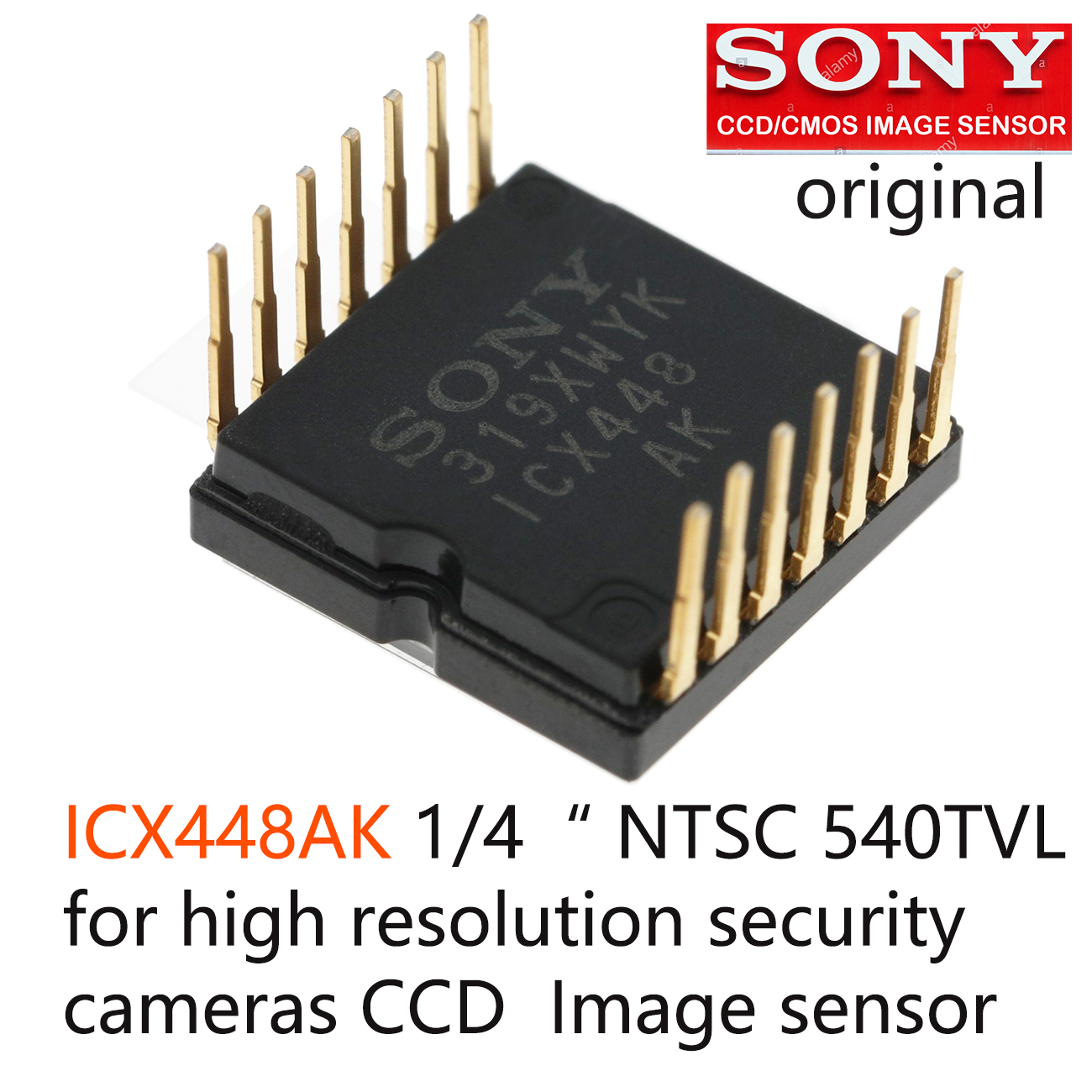 ICX448AK，索尼1/4英寸CCD图像传感器，SONY CCD 图像传感器，索尼NTSC制彩色安防CCD，模拟摄像机图像传感器，高分辨率模拟信号CCD，监控摄像机传感器