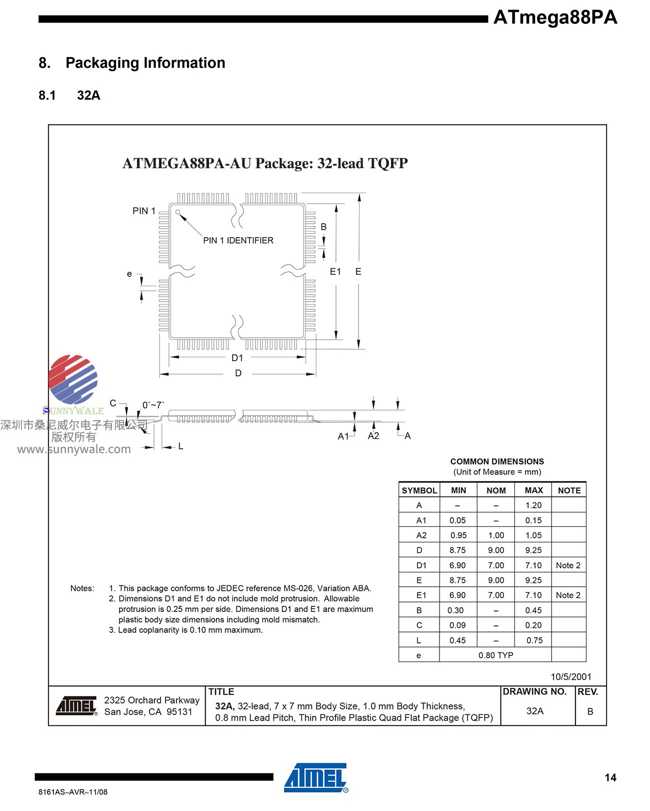 ATMEL AVR 8比特微控制器