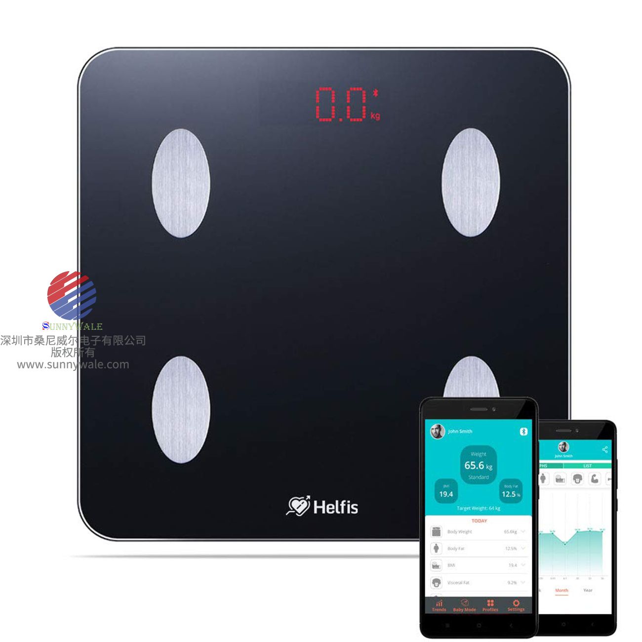 Helfis电子秤， 赫尔菲斯健康秤，印度品牌AssessMe智能秤，多功能健康秤，减肥记录体脂称