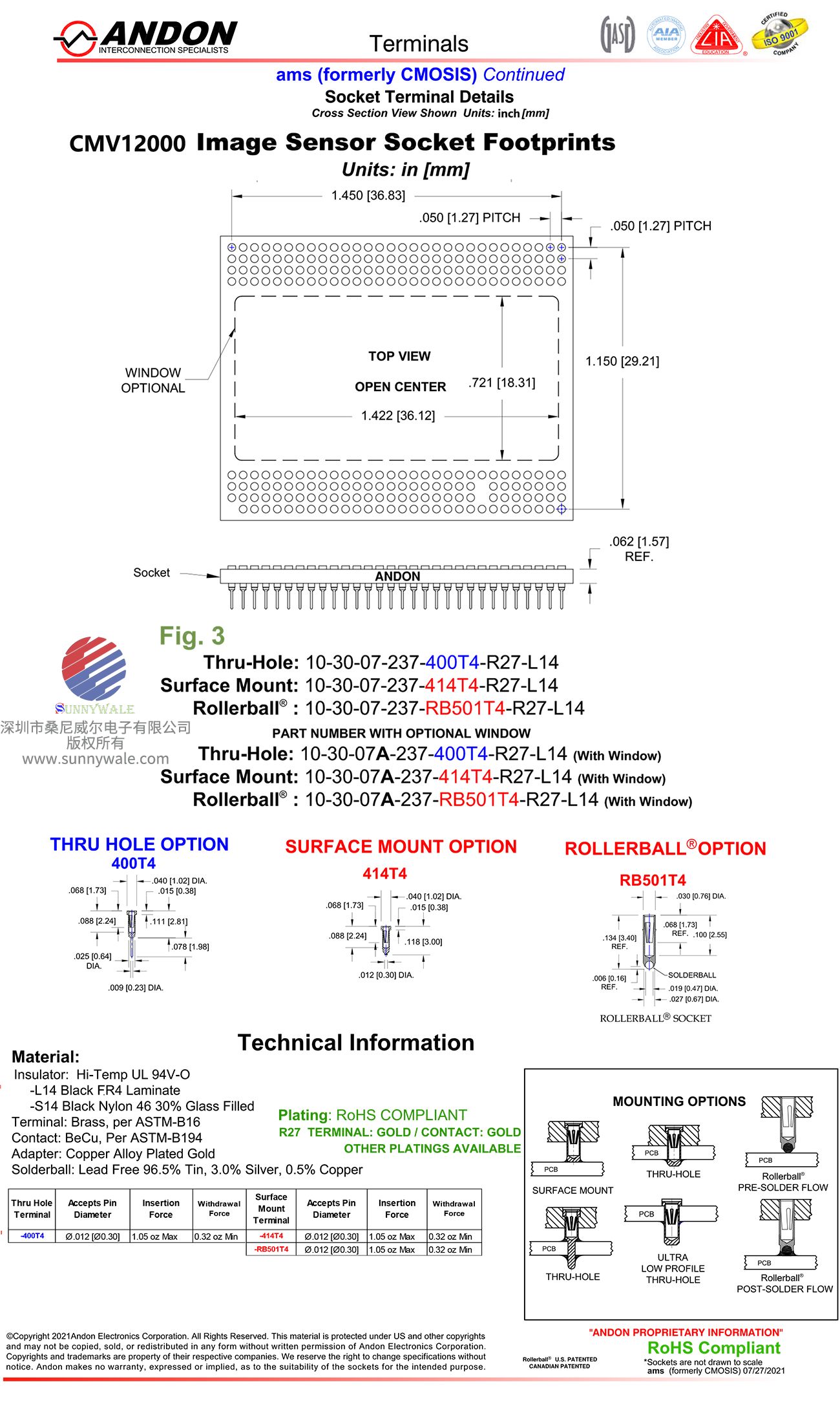 10-30-07-237-RB501T4-R27-L14 SOCKET插座座子DATASHEET规格书